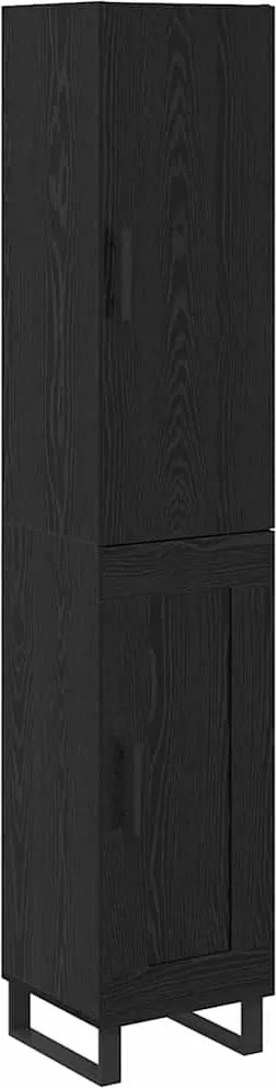 vidaXL Magasfiú Fekete tölgy 34,5 x 34 x 180 cm Faanyag