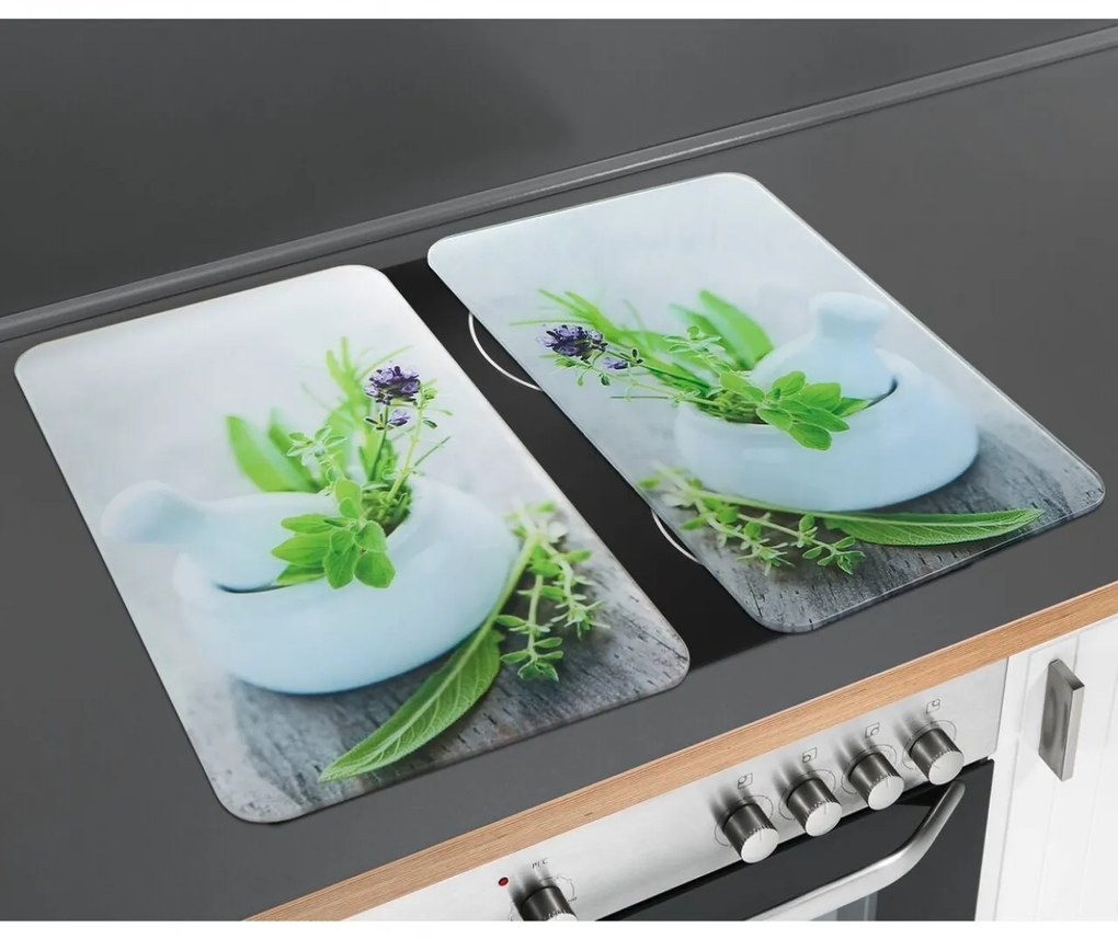 2db univerzális készlet Herb Garden tűzhelyhez, Weko, üveg / hőre lágyuló, 30 x 52 cm, többszínű