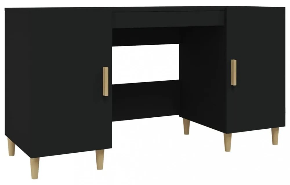 fekete szerelt fa íróasztal 140 x 50 x 75 cm