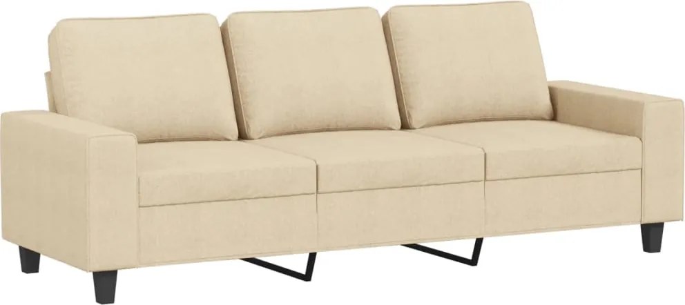 vidaXL 3 személyes krémszínű szövet kanapé 180 cm