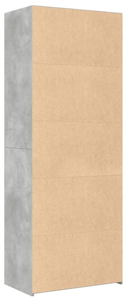 betonszürke szerelt fa magasszekrény 70 x 41 x 185 cm