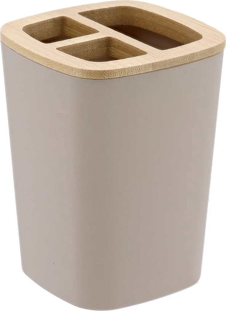 Fogkefetartó Bögre Bézs Bambuszból 350ML Calma Beosztással