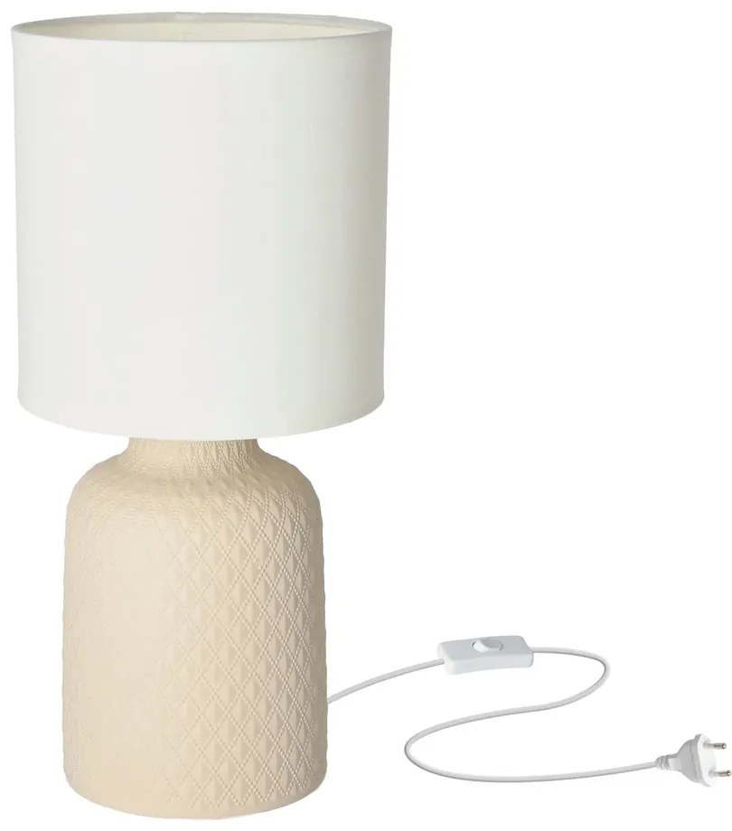 Bézs asztali lámpa textil búrával (magasság 32 cm) Iner – Candellux Lighting