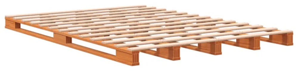 viaszbarna tömör fenyőfa raklapágy 140 x 200 cm