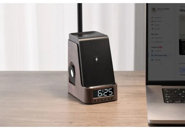 Immax 08999L - LED+CCT dimmelhető asztali lámpa vezeték nélküli QI töltővel IDEAL LED/8W/230V barna