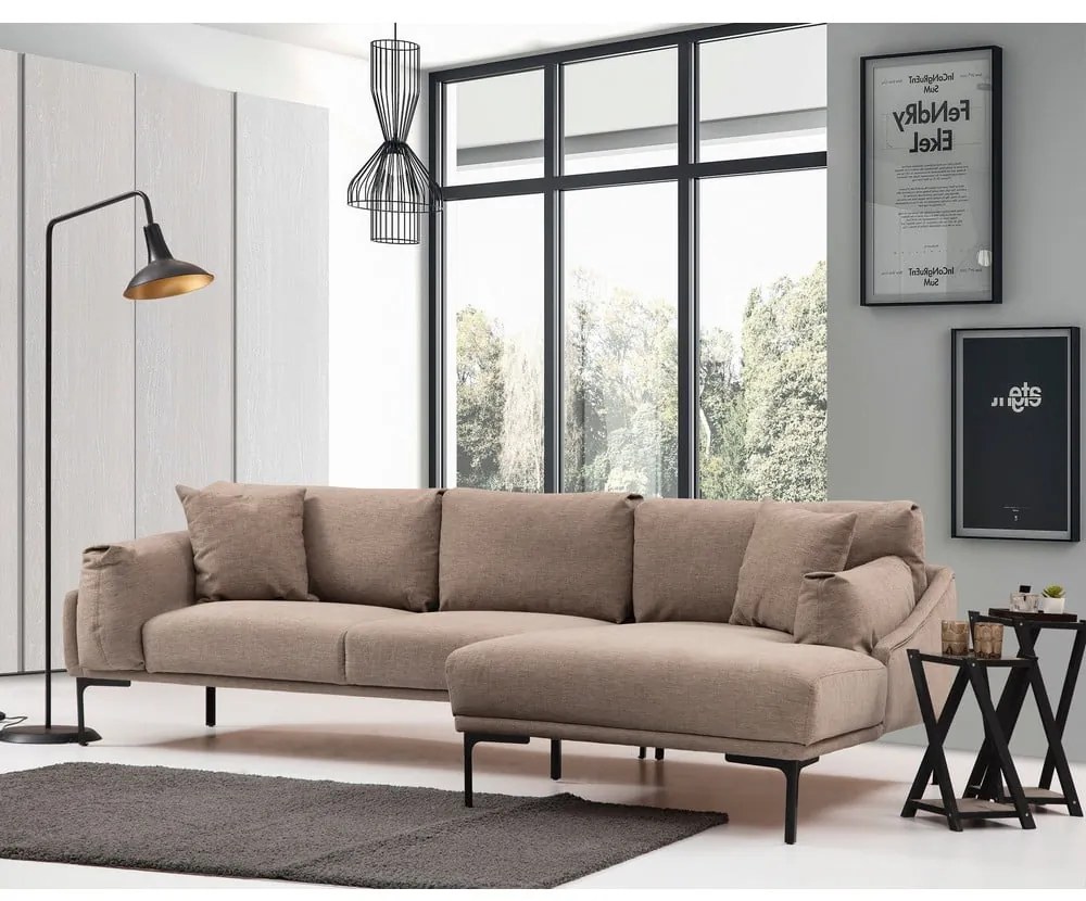 Leo bézs sarokkanapé, jobb oldali - Artie