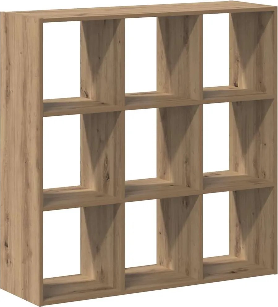 vidaXL kézműves tölgy színű szerelt fa könyvespolc 102 x 32 x 102 cm