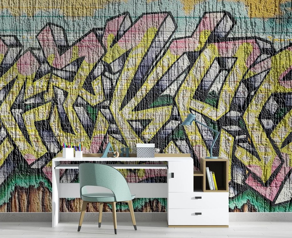 Gario Fotótapéta Színes graffiti betonon Anyag: Vlies, Méret: 200 x 140 cm