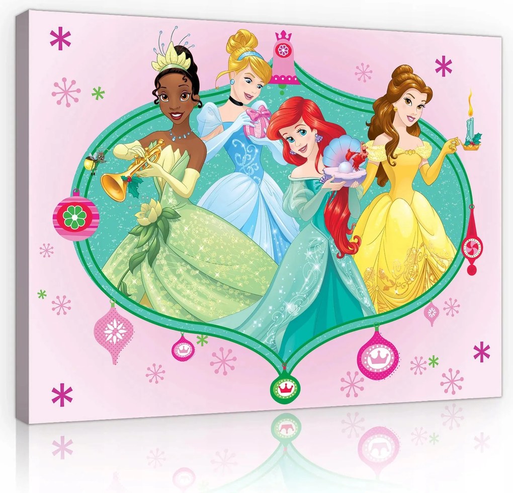 Vászonkép falikép rózsaszín zöld hercegnők 70 x 50