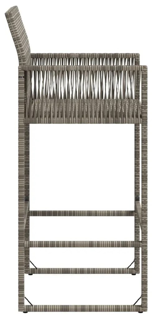 2 db szürke polyrattan kerti bárszék