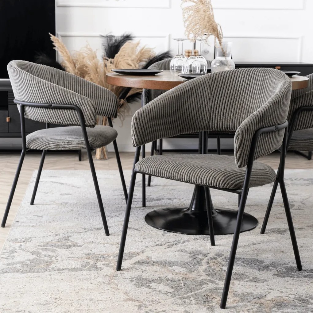 Szék szürke színben, kordbársony kárpittal. TINKA