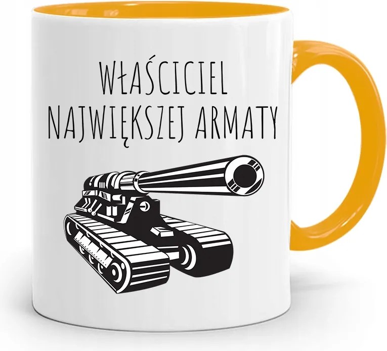 Sárga Bögre Fiúnak A Legnagyobb Ágyú nyomott mintával