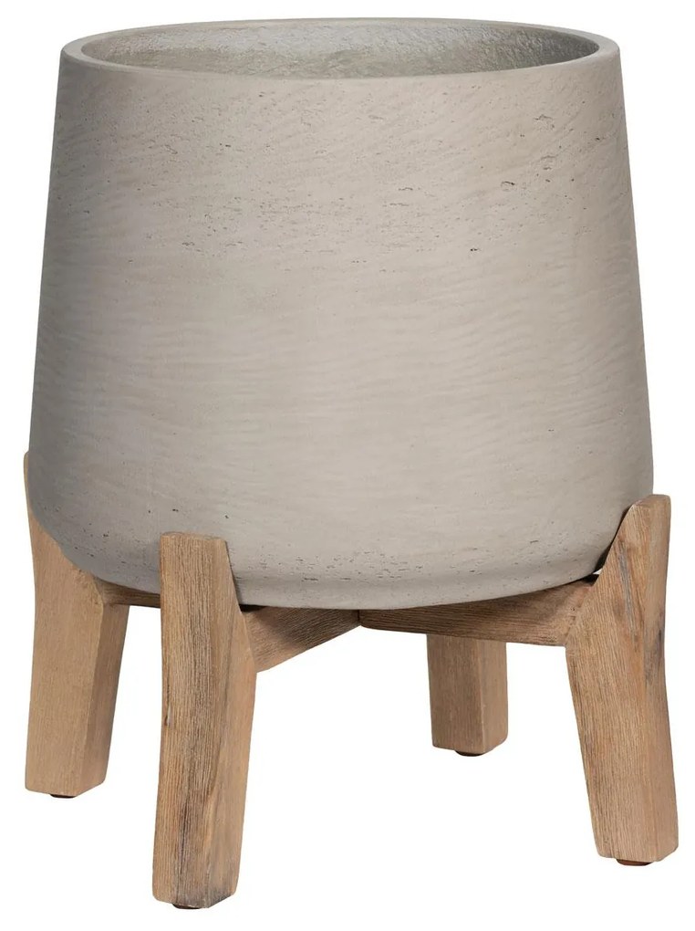 Pottery Pots Květináč Patt s nízkými nohami, barva starošedá, více velikostí - PotteryPots Velikost: XXL - v. 27,3 cm, ⌀ 28,6 cm / v. 43 cm, ⌀ 39.5 cm