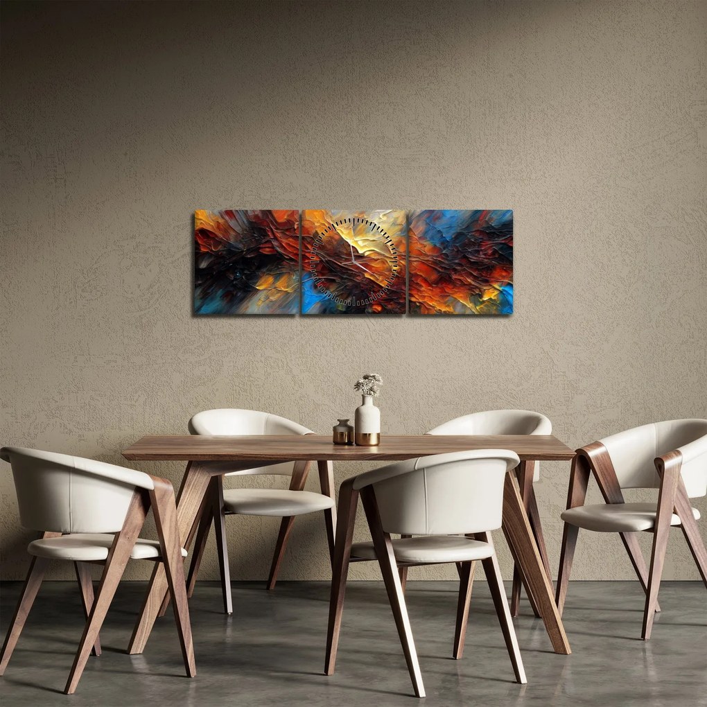 Kép - Színes textúra (órával) (90x30 cm)