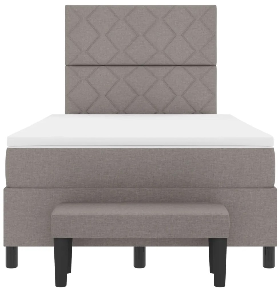 Box Spring Ágy Mattal és Pad Taupe 120x190 cm Szövet