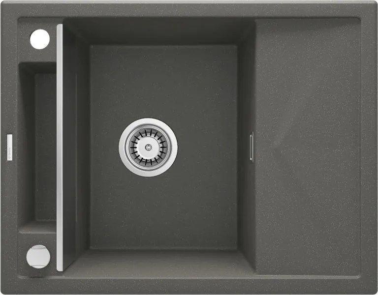Magnetic gránit mosogató_metál antracit_1 medence+rövid csepegtető