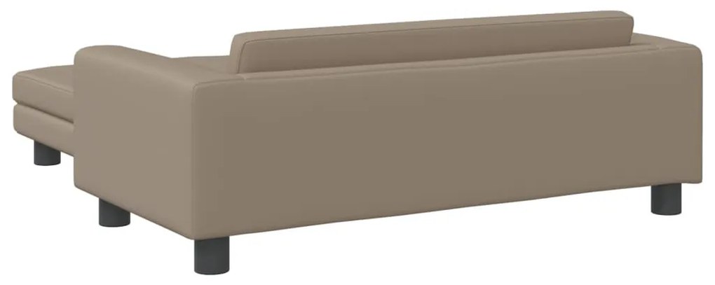 kávészínű gyerek bársonykanapé lábzsámollyal 100x50x30 cm
