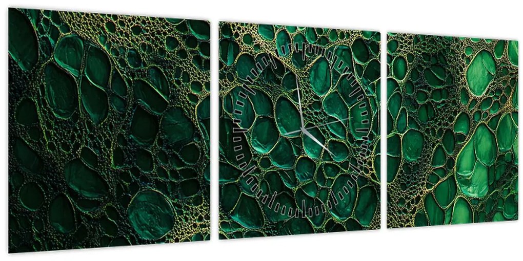 Kép - Zöld mikroszkópos kép (órával) (90x30 cm)
