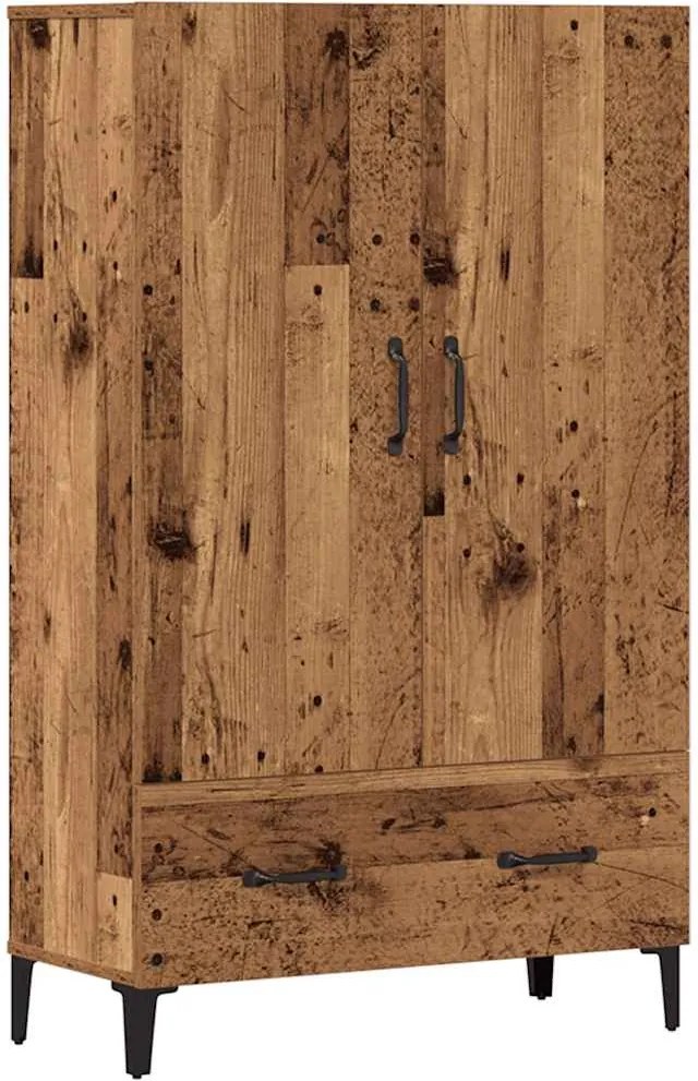 vidaXL Highboard régi fa 70x31x115 cm gépesített fa