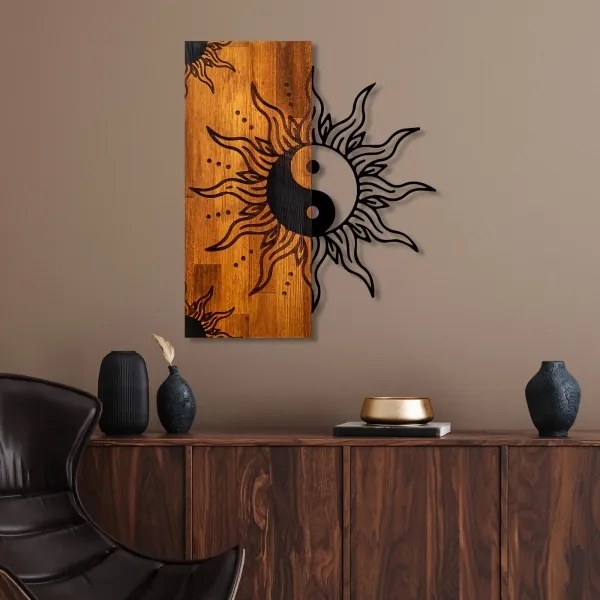 Fali dekoráció 50x58 cm jin jang fa/fém