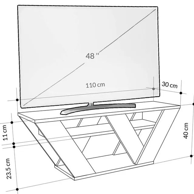TV szekrény Pipralla - Carrara Marble