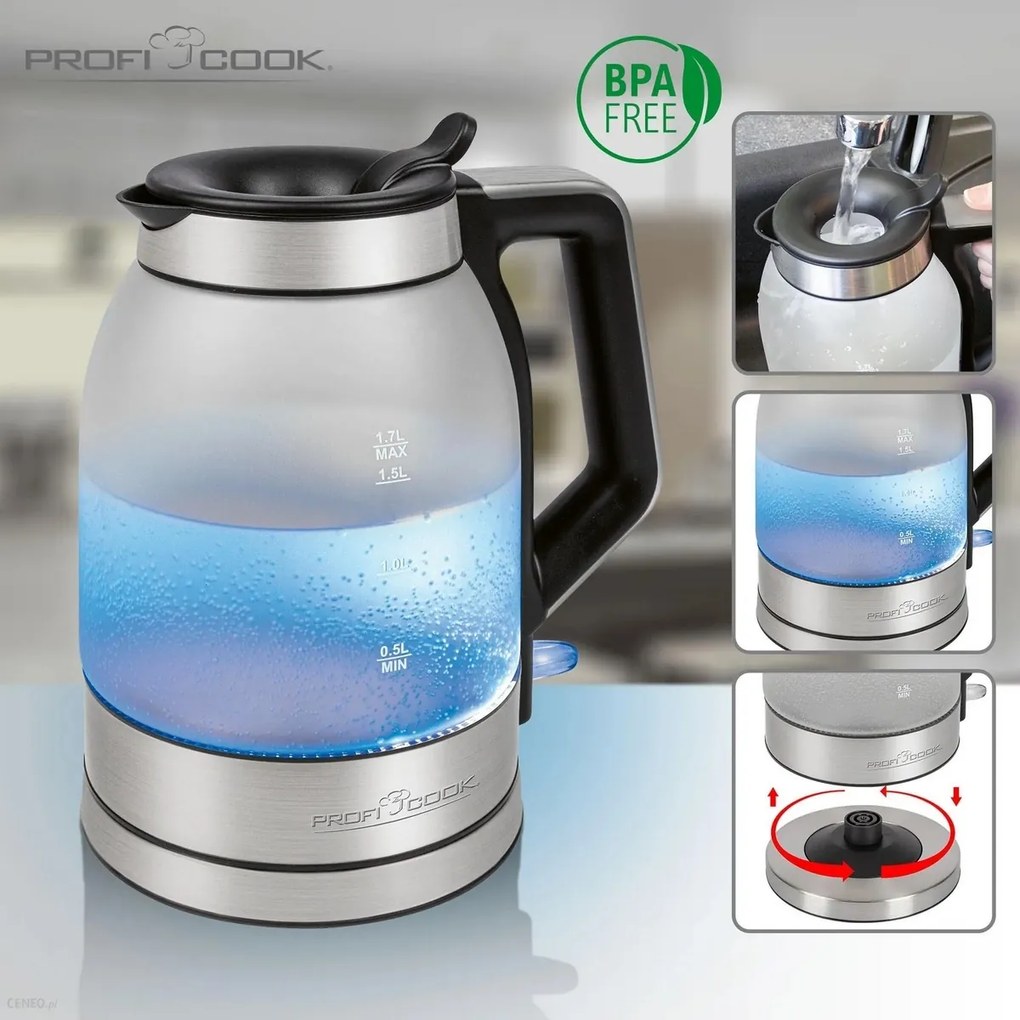 ProfiCook WKS 1215 G elektromos vízforraló 1,7 l