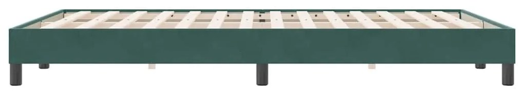 vidaXL sötétzöld bársony rugós ágy matrac nélkül 140x220 cm