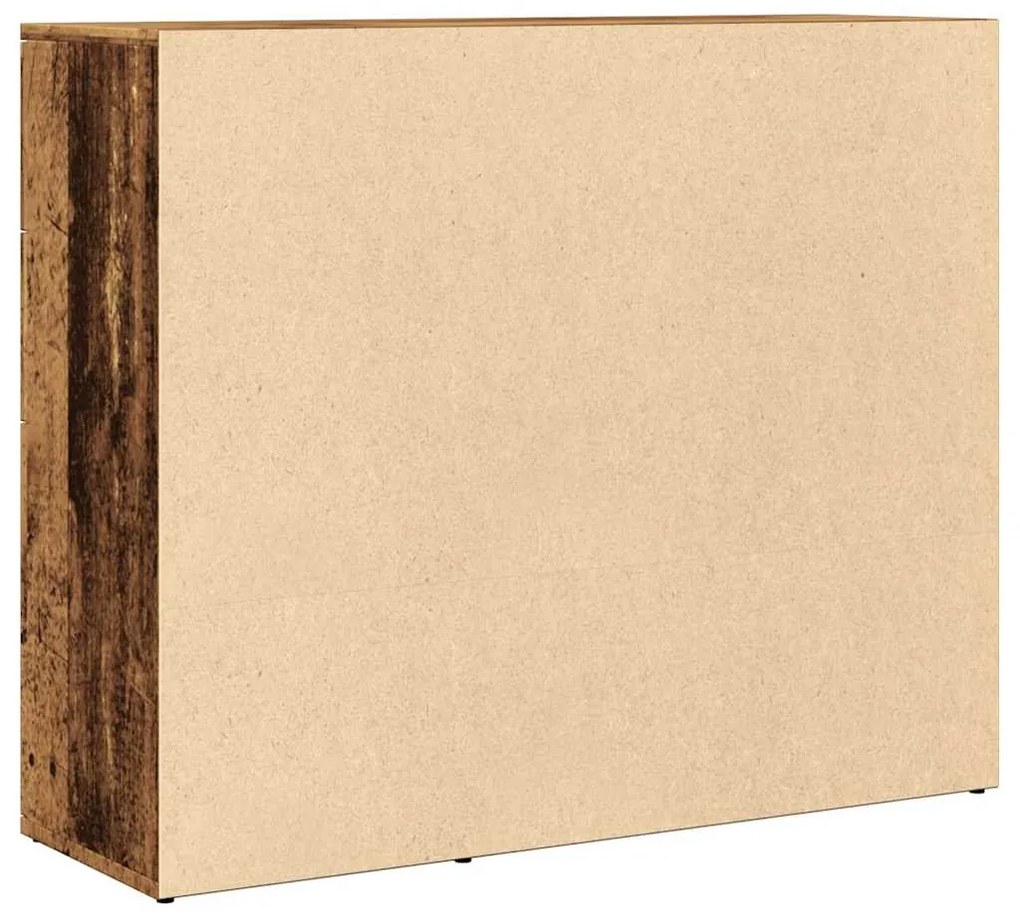 antik fa színű szerelt fa tálalószekrény 91 x 29,5 x 75 cm
