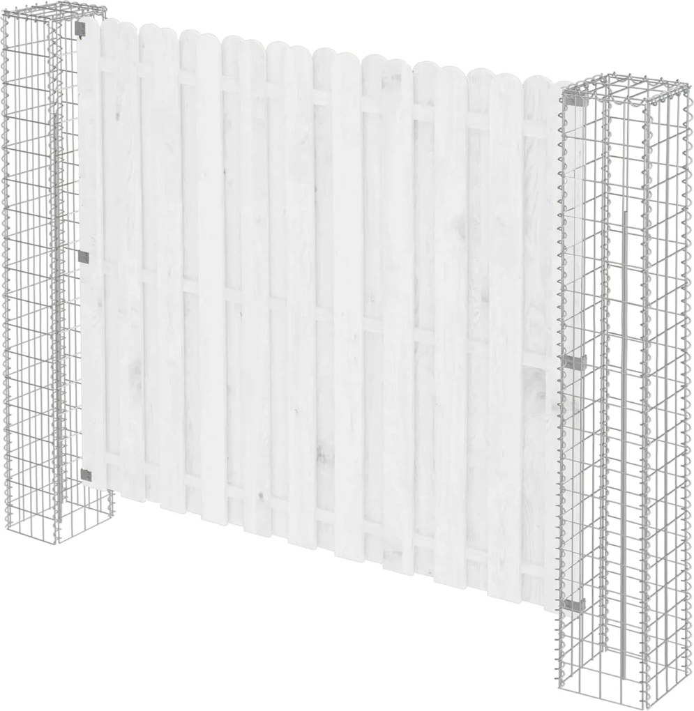 vidaXL Kerítésoszlop 2 pcs Ezüst 20 x 20 x 190 cm Fém