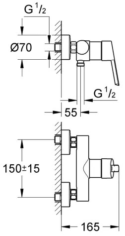 GROHE 32270000 - FEEL zuhanycsaptelep DN 15, fényes króm