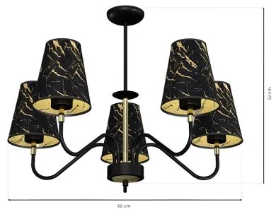 Csillár rúdon HERMES 5xE27/60W/230V