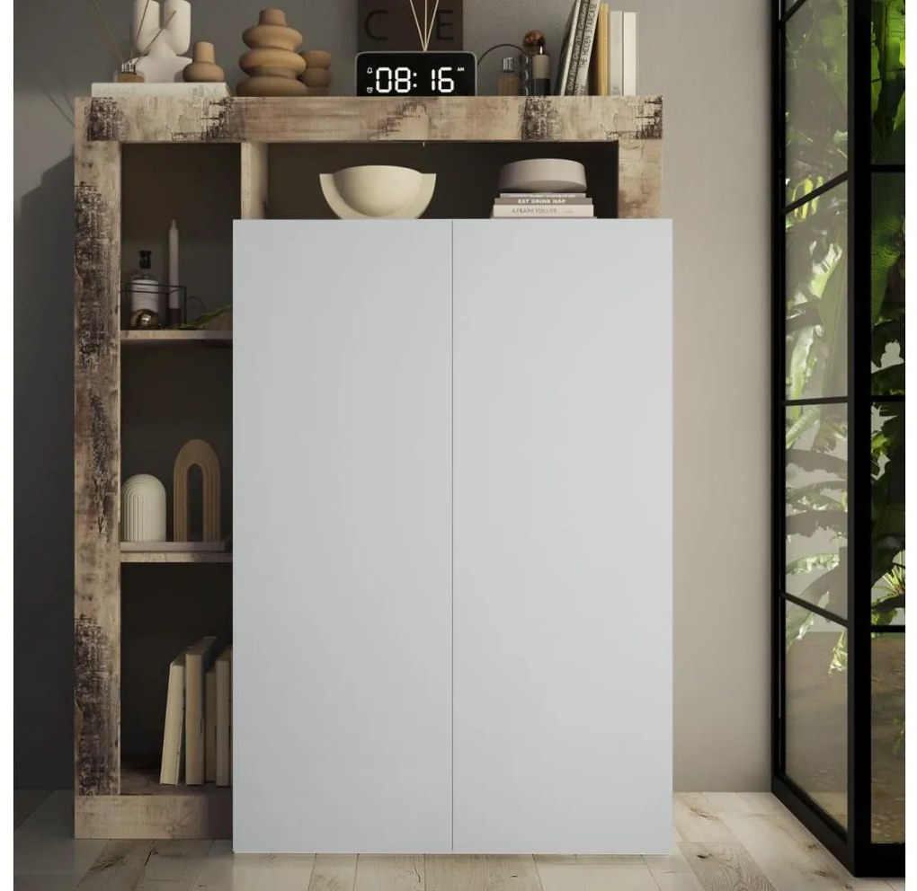 LENOR szekrény fehér/juhar