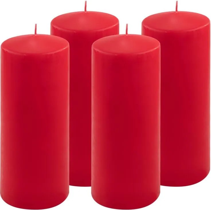 Gyertya készlet 25 cm Ø 10 cm 4 db piros