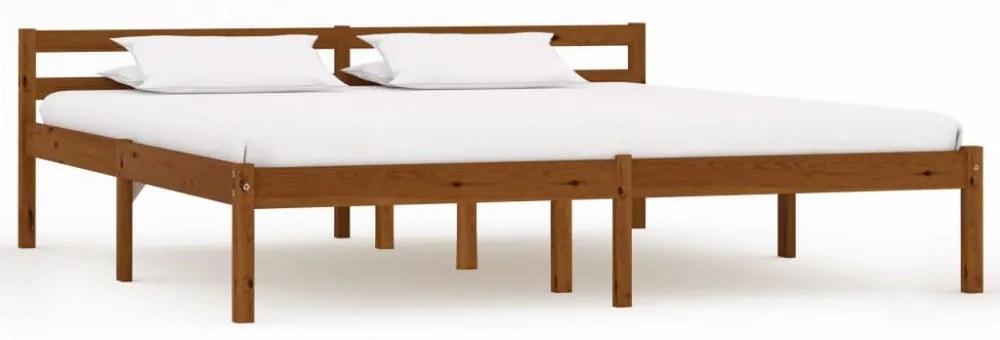 mézbarna tömör fenyőfa ágykeret matrac nélkül 180 x 200 cm