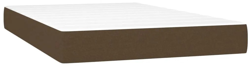 barna szövet rugós és LED-es ágy matraccal 120 x 200 cm
