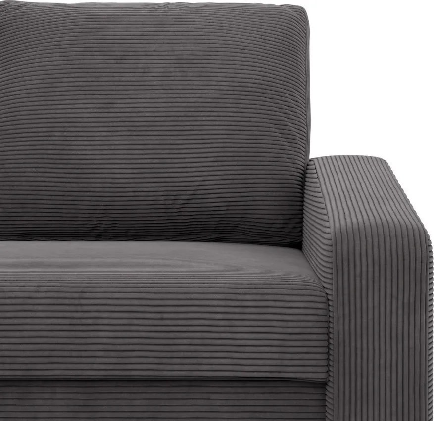 Zeus fotel, döntött kartámasz, kordbársony, hab töltet, szürke