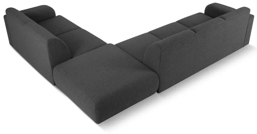 Sötétszürke buklé sarokkanapé (jobb oldali) Molino – Micadoni Home