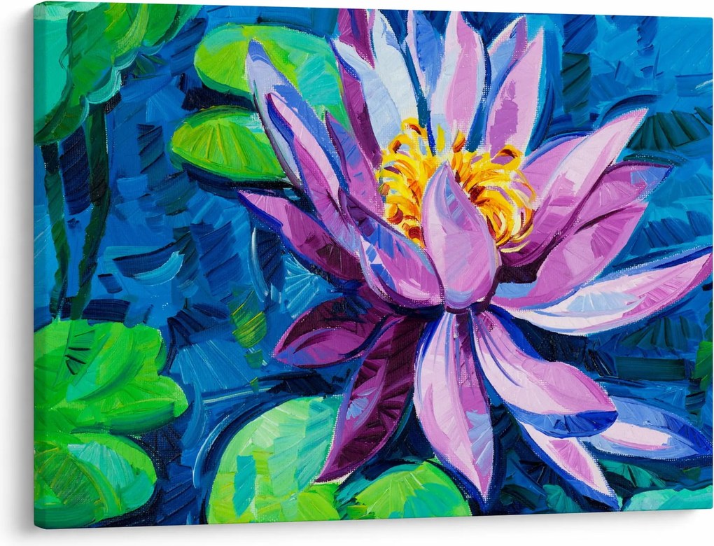 Egy vízi liliom képe a vízen (70x50 cm)