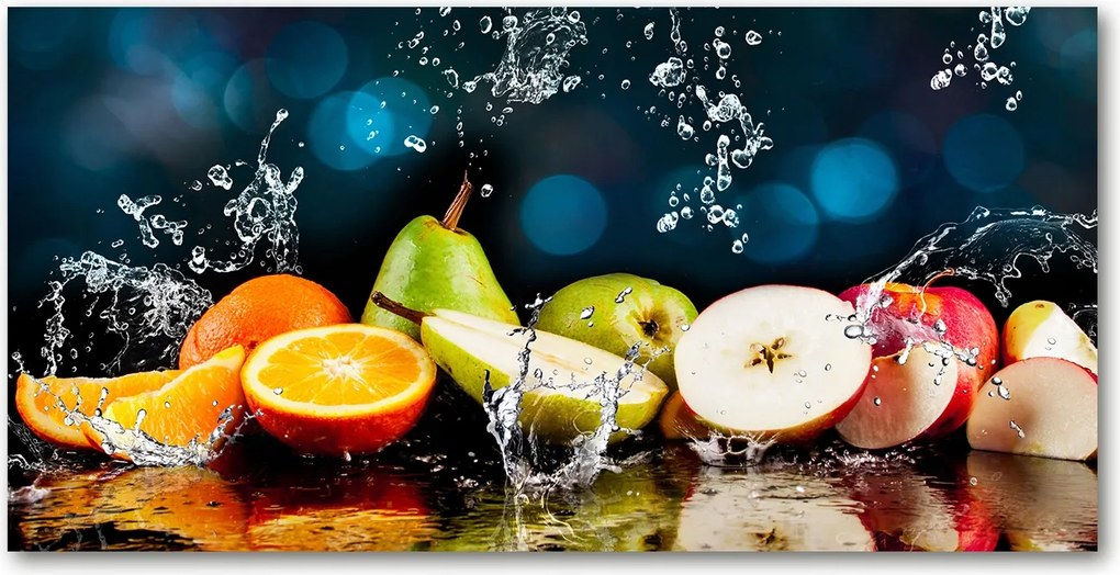 Fotó kép edzett üveg Gyümölcsök és víz 140x70