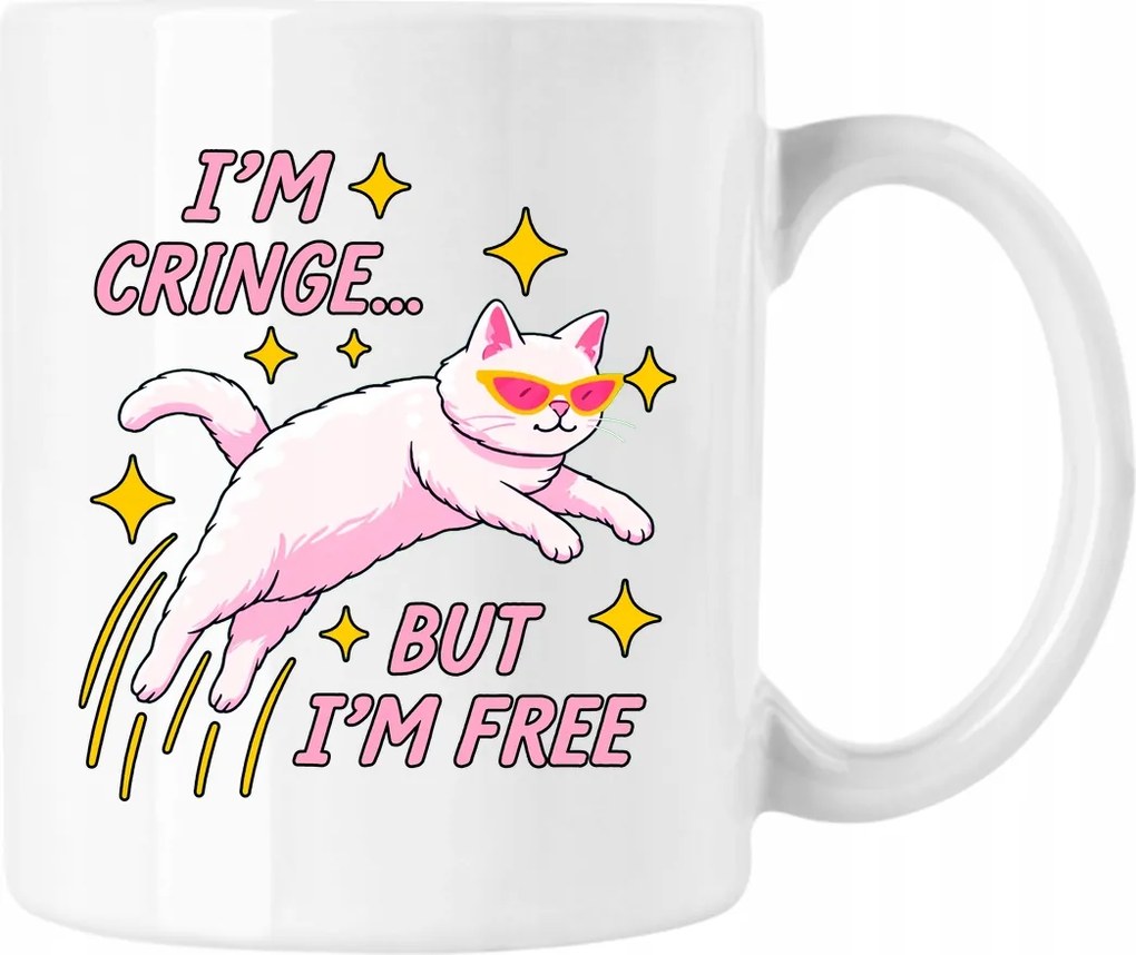 Bögre I’m Cringe Cipő I’m Free – Macska Fehér 330ml