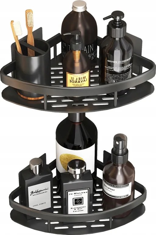 2x Zuhanykosár sarokpolccal Lyukasztás nélkül