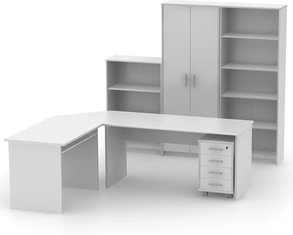 Zárható irodai konténer, fehér, JOHAN 2 NEW 12