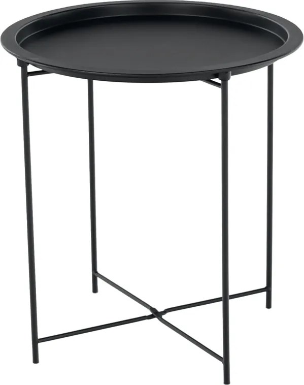 Kisasztal levehető tálcával, fekete, RENDER