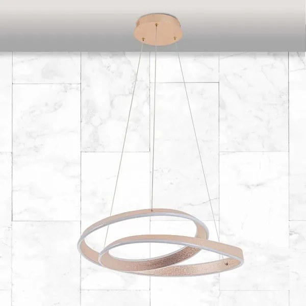 LED csillár kábelen GLOW LED/75W/230V 4000K Ø60 cm arany