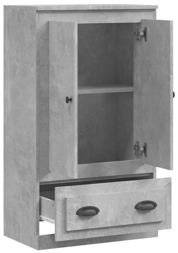 betonszürke szerelt fa magasszekrény 60x35,5x103,5 cm