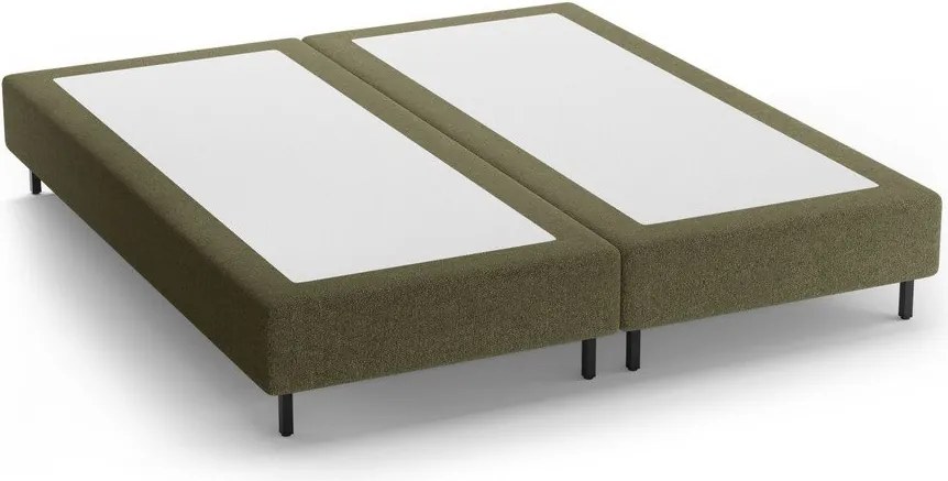 Zöld kárpitozott franciaágy ágytámla nélkül 200x200 cm Whale – Micadoni