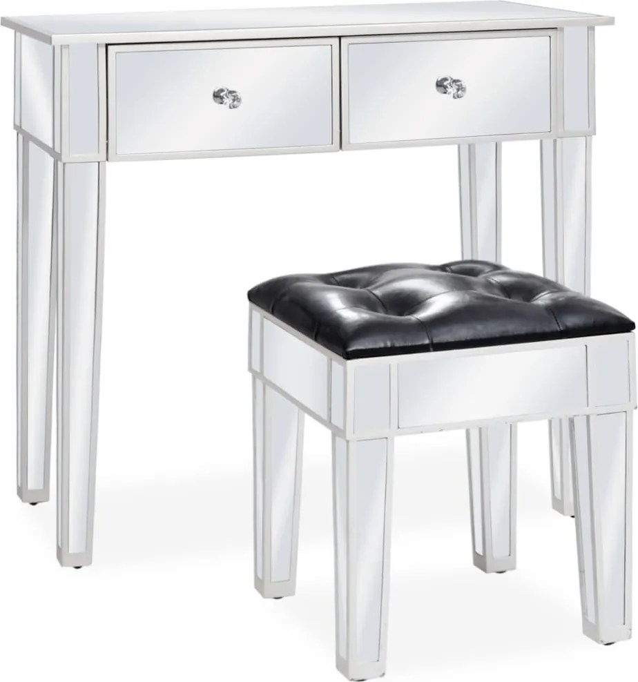 vidaXL tükrös MDF / üveg öltözőasztal ülőkével