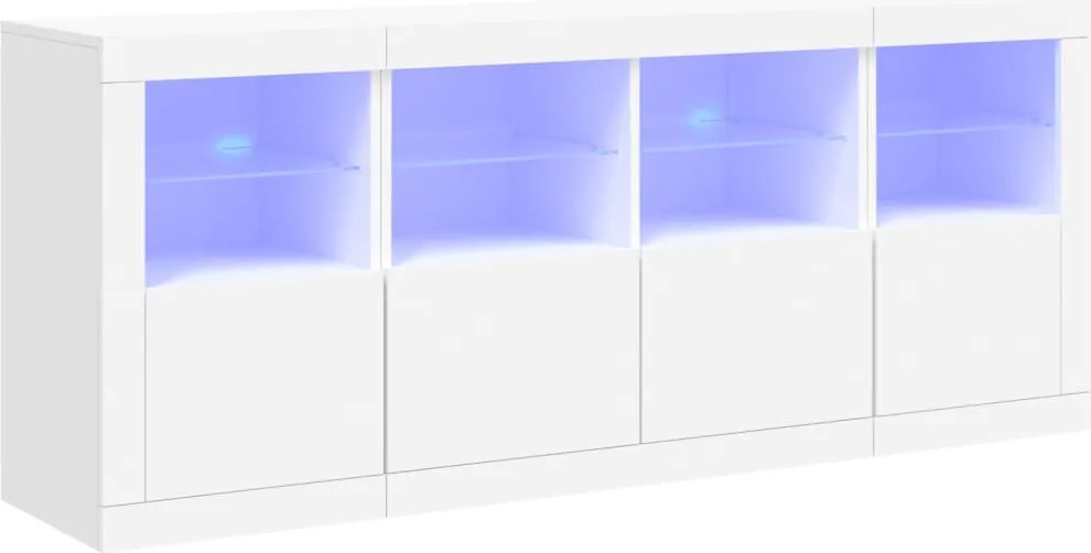 vidaXL fehér tálalószekrény LED-világítással 163 x 37 x 67 cm