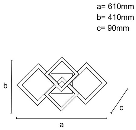 LED fényerőszabályozható, felületre szerelhető csillár LED/175W/230V 3000-6500K + távirányító