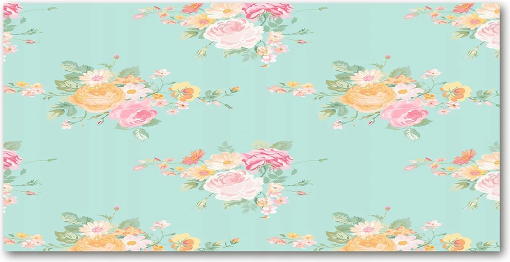 Fotó kép edzett üveg Virágos minta 140x70